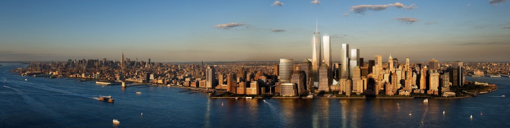 NYC skyline with redeveloped World Trade Center (Photo via Silverstein Properties Press Kit)